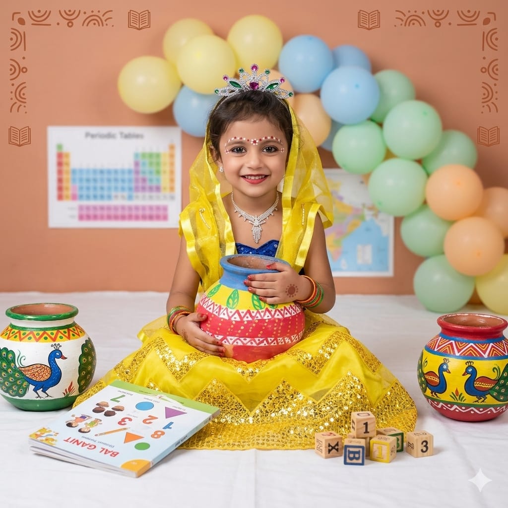 Happy child reading a book